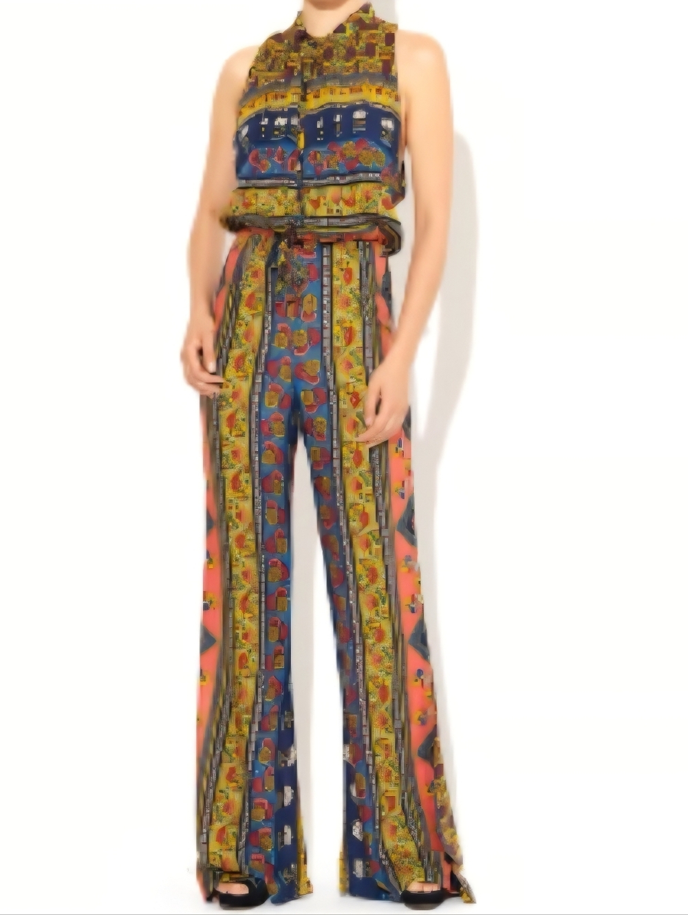 NWT Novella Royale Holly Platform Jumpsuit - Medium - Boho Wide Leg